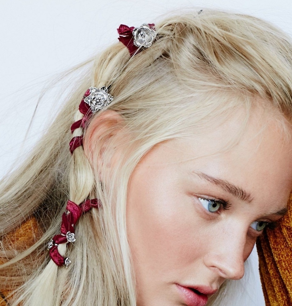 4 pack Free People Floral hair ties